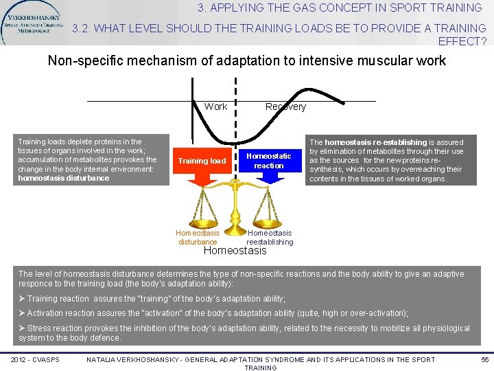 3. APPLYING THE GAS CONCEPT IN SPORT TRAINING 3. 2. WHAT LEVEL SHOULD THE