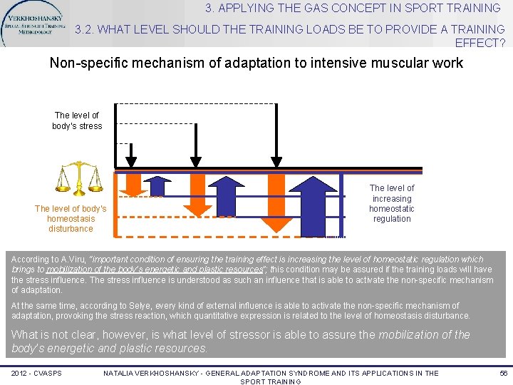 3. APPLYING THE GAS CONCEPT IN SPORT TRAINING 3. 2. WHAT LEVEL SHOULD THE