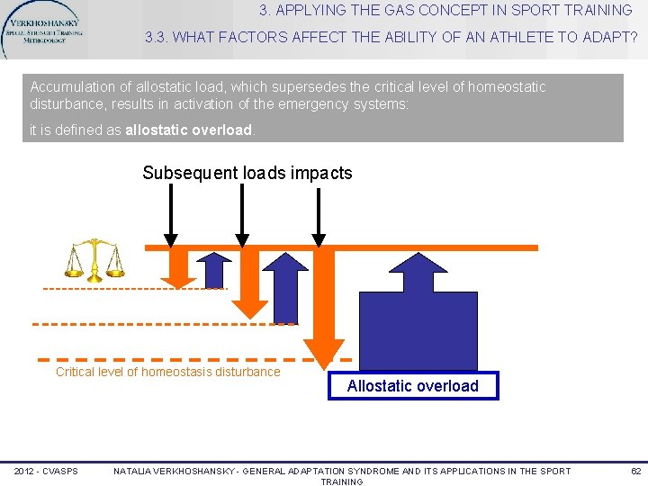3. APPLYING THE GAS CONCEPT IN SPORT TRAINING 3. 3. WHAT FACTORS AFFECT THE