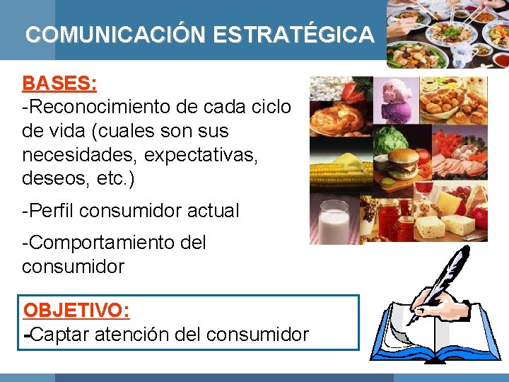 COMUNICACIÓN ESTRATÉGICA BASES: -Reconocimiento de cada ciclo de vida (cuales son sus necesidades, expectativas,