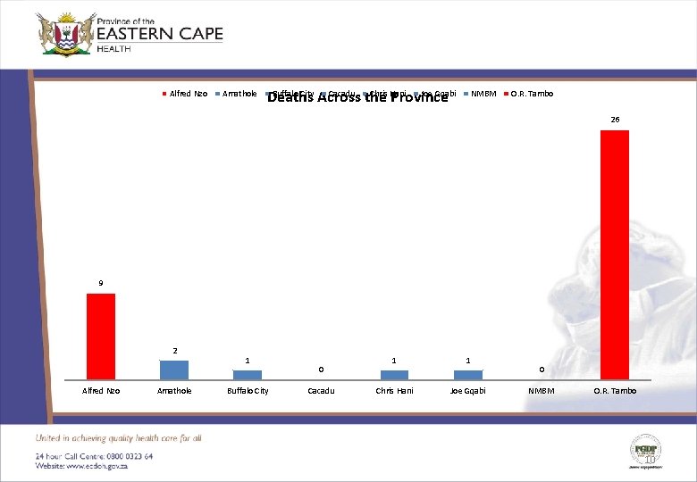 Alfred Nzo Amathole Buffalo City Cacadu Chris Hani Joe Gqabi Deaths Across the Province