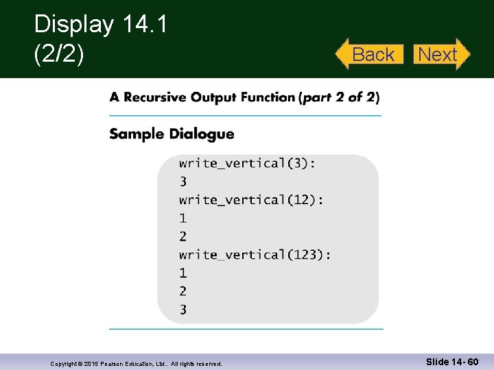 Display 14. 1 (2/2) Copyright © 2015 Pearson Education, Ltd. . All rights reserved.