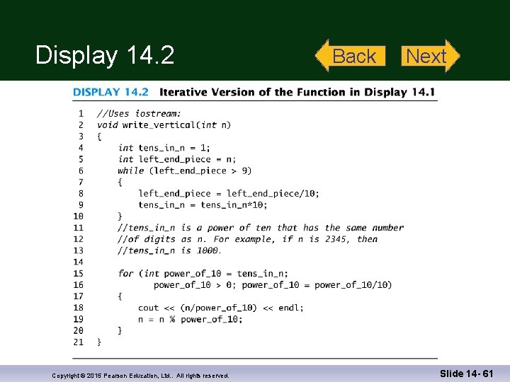 Display 14. 2 Copyright © 2015 Pearson Education, Ltd. . All rights reserved. Back