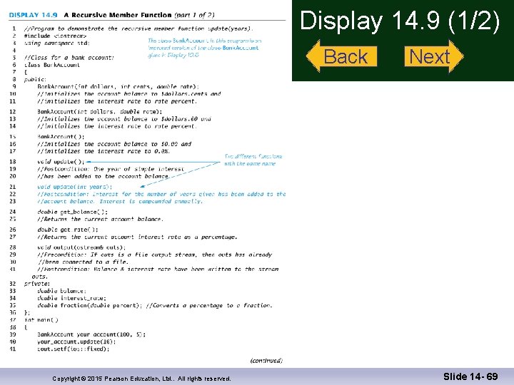 Display 14. 9 (1/2) Back Copyright © 2015 Pearson Education, Ltd. . All rights