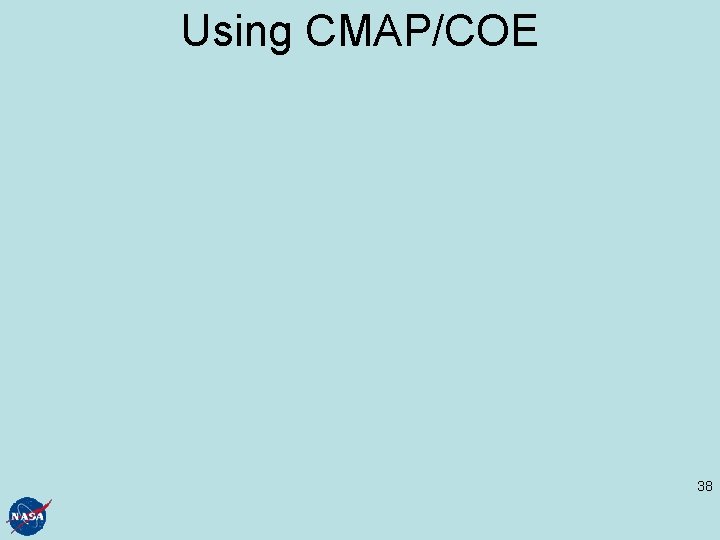 Using CMAP/COE 38 