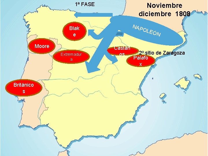 1ª FASE Noviembre diciembre 1808 NAP Blak e Moore Extremadur a Británico s OLE