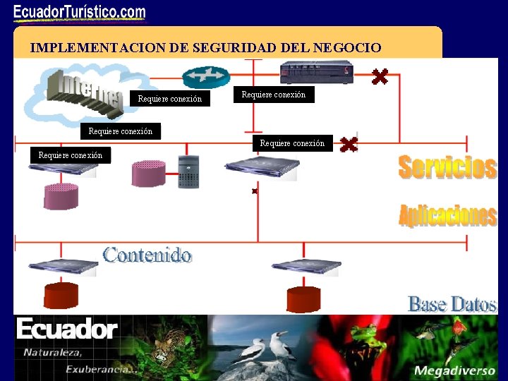 IMPLEMENTACION DE SEGURIDAD DEL NEGOCIO Requiere conexión Requiere conexión 