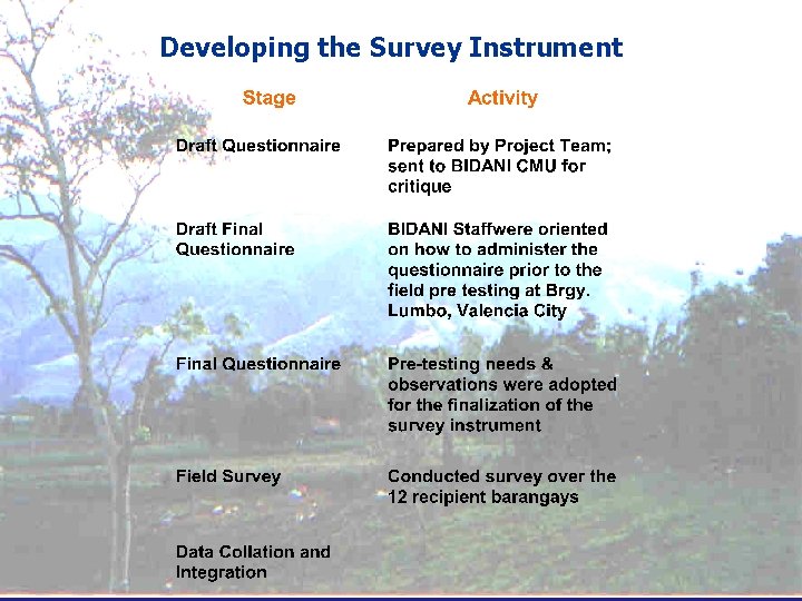 Developing the Survey Instrument 