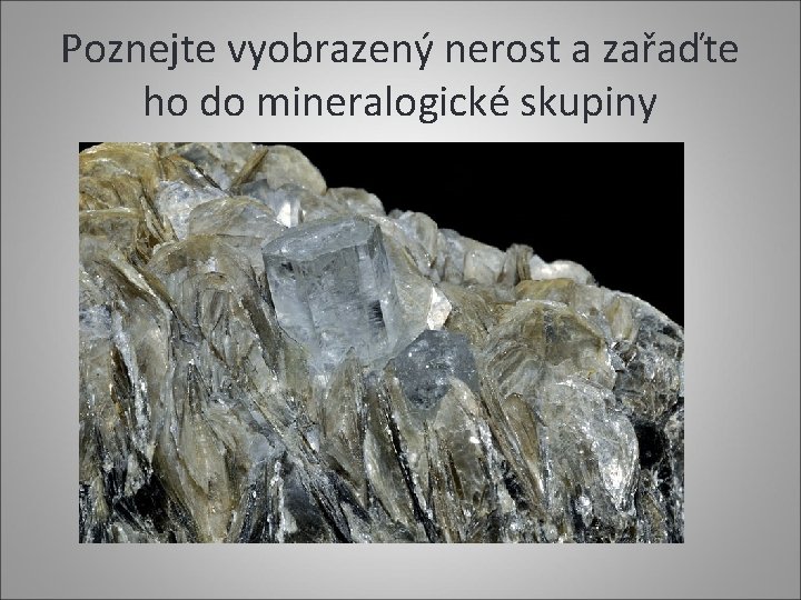Poznejte vyobrazený nerost a zařaďte ho do mineralogické skupiny 