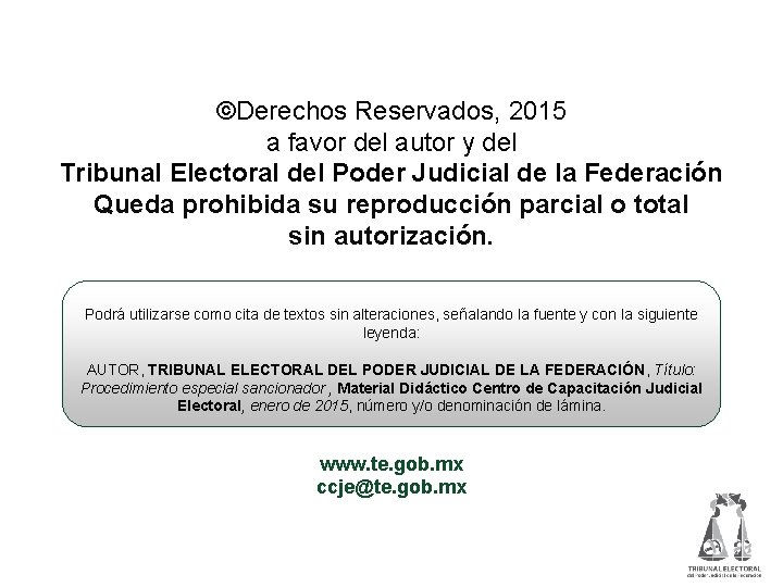 ©Derechos Reservados, 2015 a favor del autor y del Tribunal Electoral del Poder Judicial