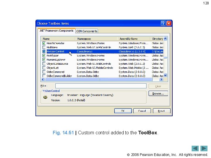 128 Fig. 14. 51 | Custom control added to the Tool. Box. 2006 Pearson