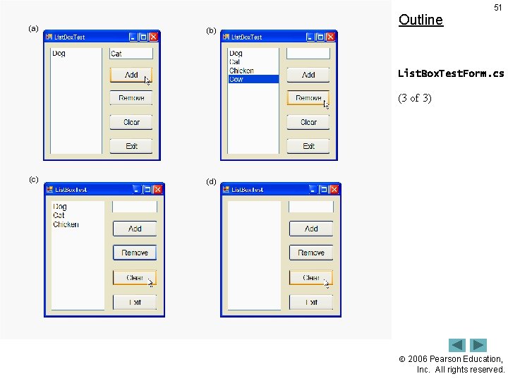 (a) (b) Outline 51 List. Box. Test. Form. cs (3 of 3) (c) (d)