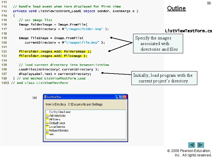 Outline 88 List. View. Test. Form. cs Specify the images (6 of 7) associated