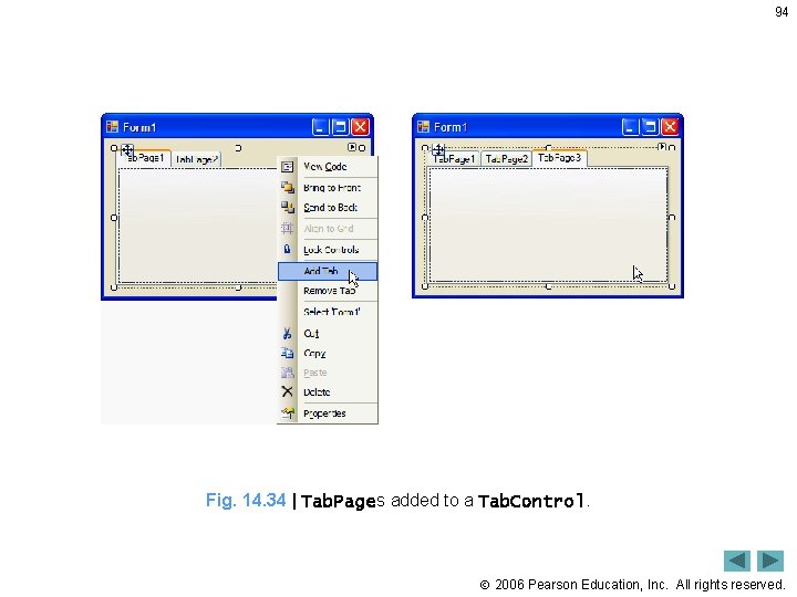 94 Fig. 14. 34 | Tab. Pages added to a Tab. Control. 2006 Pearson
