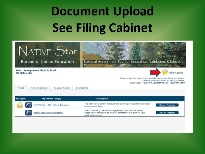 Document Upload See Filing Cabinet 