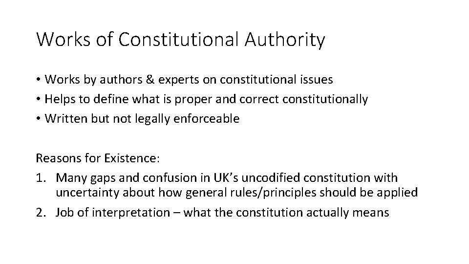 Works of Constitutional Authority • Works by authors & experts on constitutional issues •