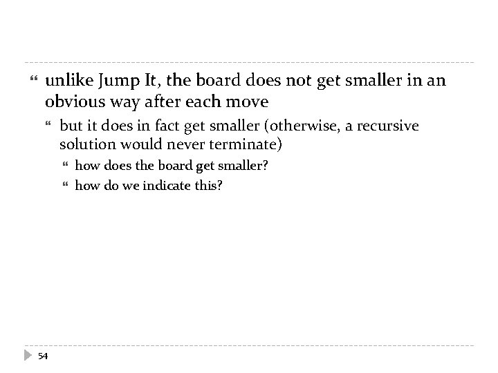  unlike Jump It, the board does not get smaller in an obvious way