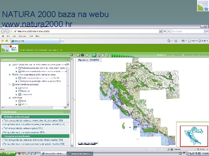 NATURA 2000 baza na webu www. natura 2000. hr 