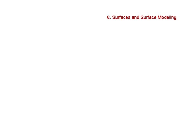 8. Surfaces and Surface Modeling 