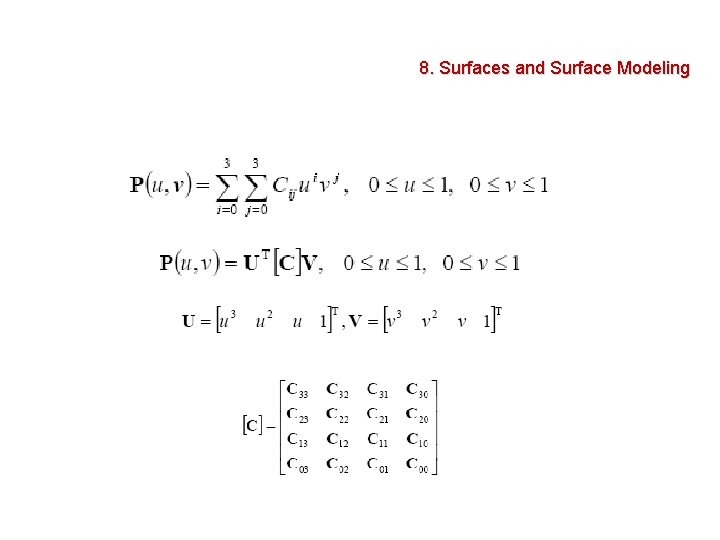 8. Surfaces and Surface Modeling 