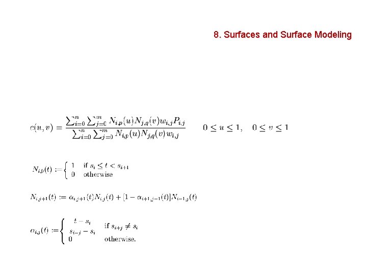 8. Surfaces and Surface Modeling 