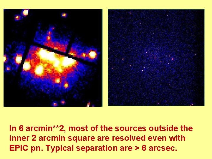 In 6 arcmin**2, most of the sources outside the inner 2 arcmin square resolved