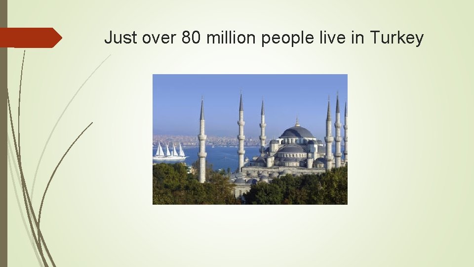 Just over 80 million people live in Turkey 