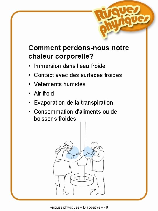 Comment perdons-nous notre chaleur corporelle? • Immersion dans l'eau froide • Contact avec des