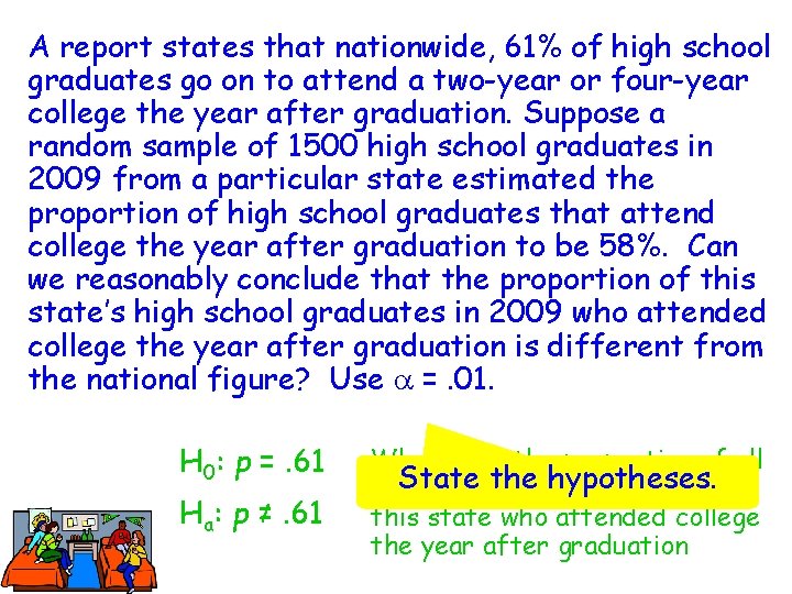 A report states that nationwide, 61% of high school graduates go on to attend