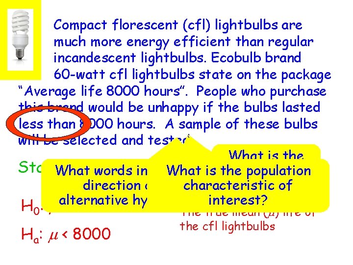 Compact florescent (cfl) lightbulbs are much more energy efficient than regular incandescent lightbulbs. Ecobulb