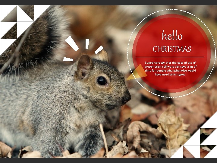 hello CHRISTMAS Supporters say that the ease of use of presentation software can save