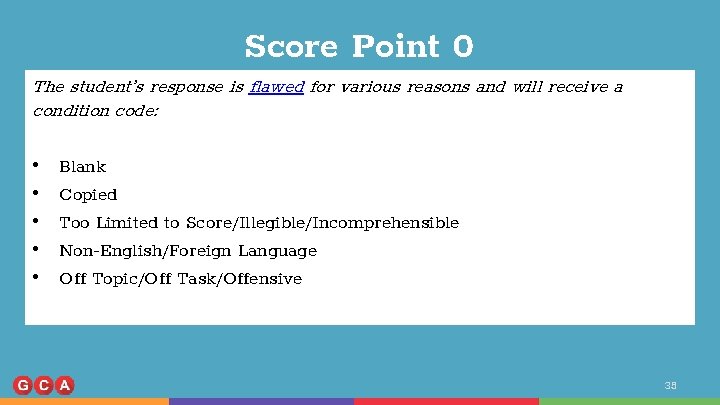 Score Point 0 The student’s response is flawed for various reasons and will receive