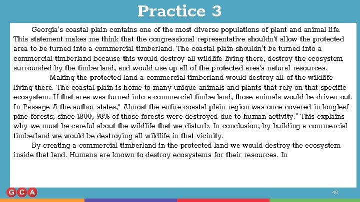 Practice 3 Georgia's coastal plain contains one of the most diverse populations of plant