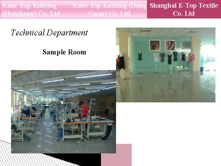 Kane Top Knitting (Hongkong) Co. Ltd Kane Top Knitting (Dong Shanghai E-Top Textile Guan)