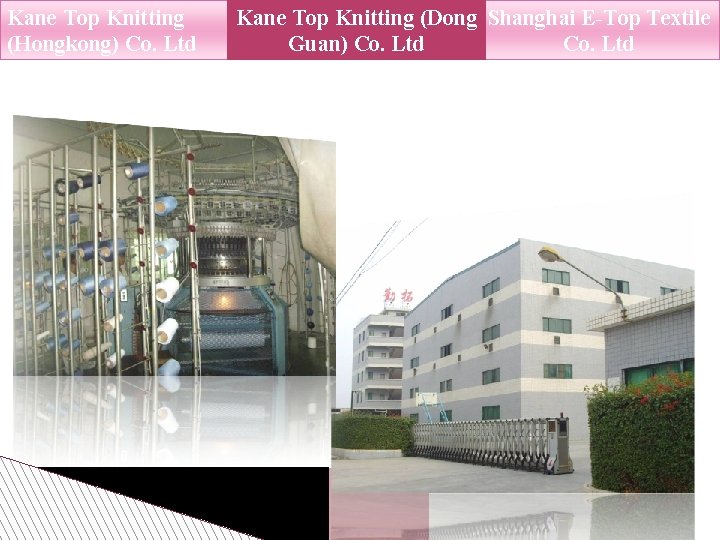 Kane Top Knitting (Hongkong) Co. Ltd Kane Top Knitting (Dong Shanghai E-Top Textile Guan)