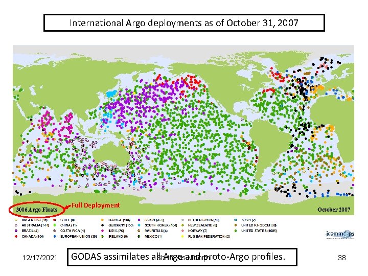 International Argo deployments as of October 31, 2007 Full Deployment 12/17/2021 GODAS assimilates all.