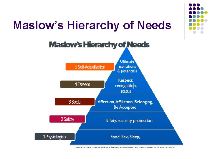 Maslow’s Hierarchy of Needs 