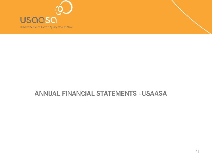 ANNUAL FINANCIAL STATEMENTS - USAASA 41 