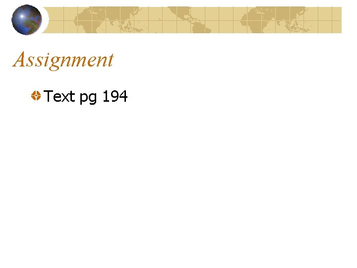 Assignment Text pg 194 