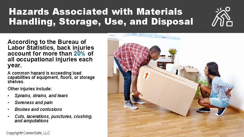 Hazards Associated with Materials Handling, Storage, Use, and Disposal According to the Bureau of