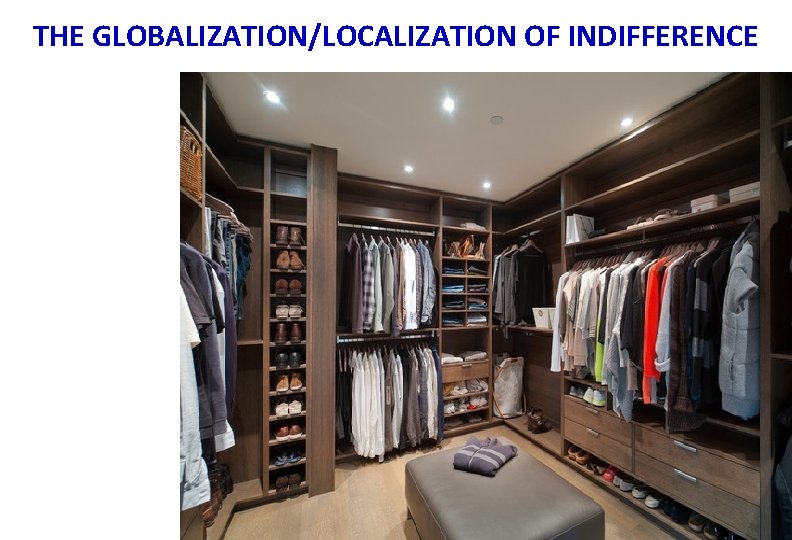 THE GLOBALIZATION/LOCALIZATION OF INDIFFERENCE 