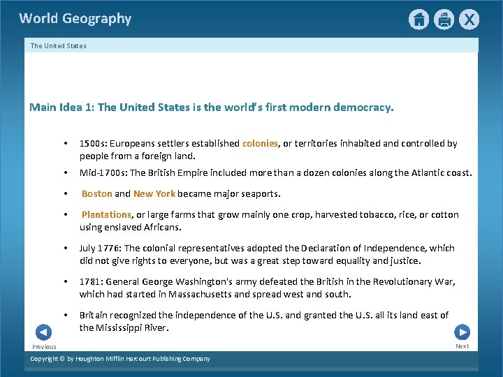 World Geography The United States Main Idea 1: The United States is the world’s