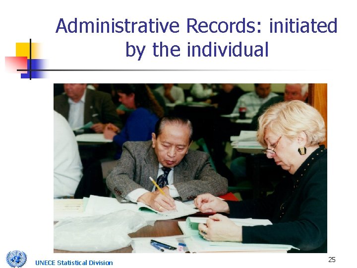 Administrative Records: initiated by the individual UNECE Statistical Division 25 