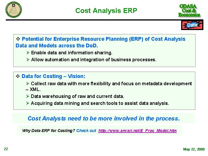 Cost Analysis ERP Data v Potential for Enterprise Resource Planning (ERP) of Cost Analysis Cost Analysis ERP Data v Potential for Enterprise Resource Planning (ERP) of Cost Analysis
