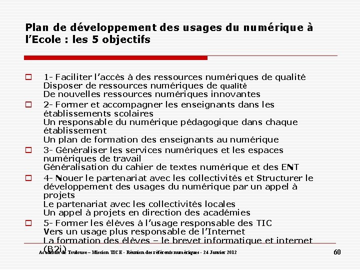 Plan de développement des usages du numérique à l’Ecole : les 5 objectifs 1