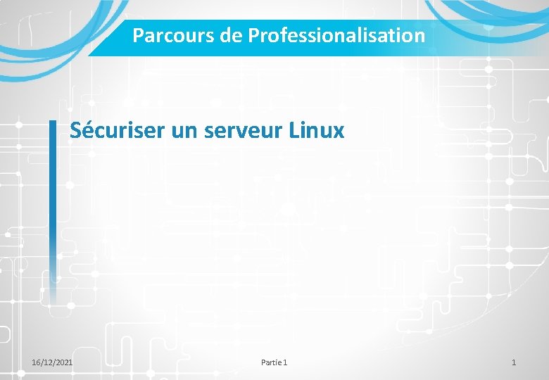 Parcours de Professionalisation Scuriser un serveur Linux 16122021