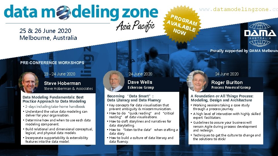 www. datamodelingzone. co PRO AVA GRAM ILAB NOW LE 25 & 26 June 2020