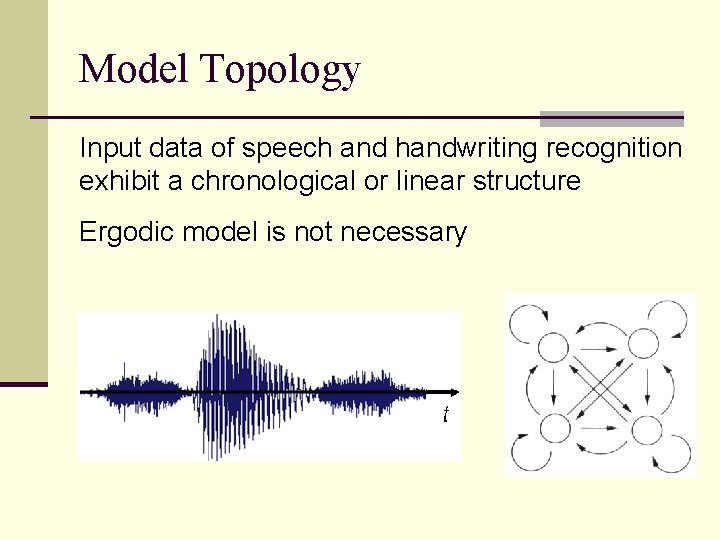 Model Topology Input data of speech and handwriting recognition exhibit a chronological or linear