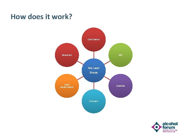 How does it work? C &V Sector Education HSE Key Local Group Local Government