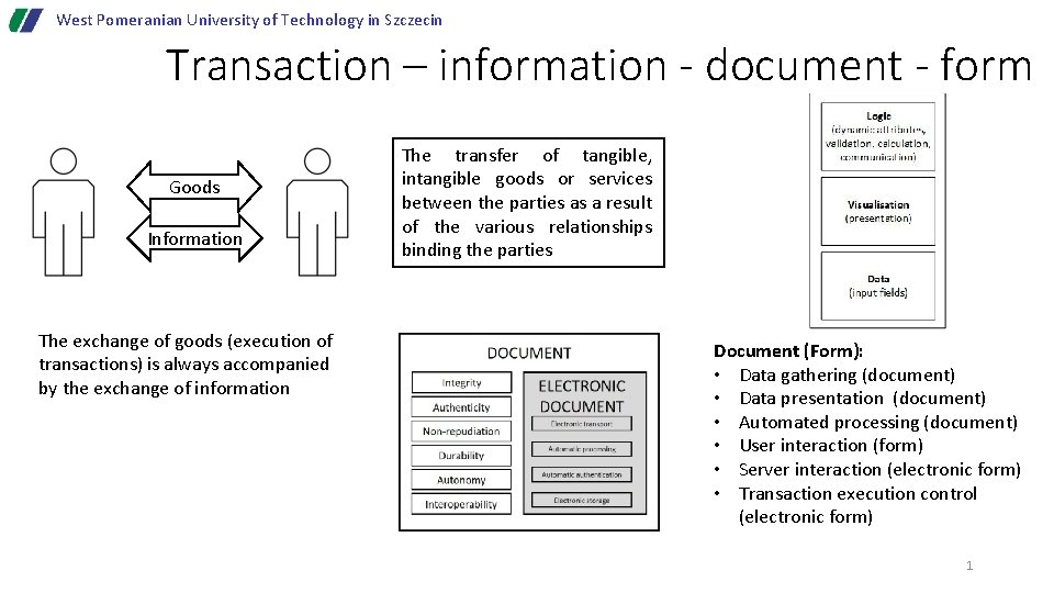 West Pomeranian University of Technology in Szczecin Transaction – information - document - form West Pomeranian University of Technology in Szczecin Transaction – information - document - form